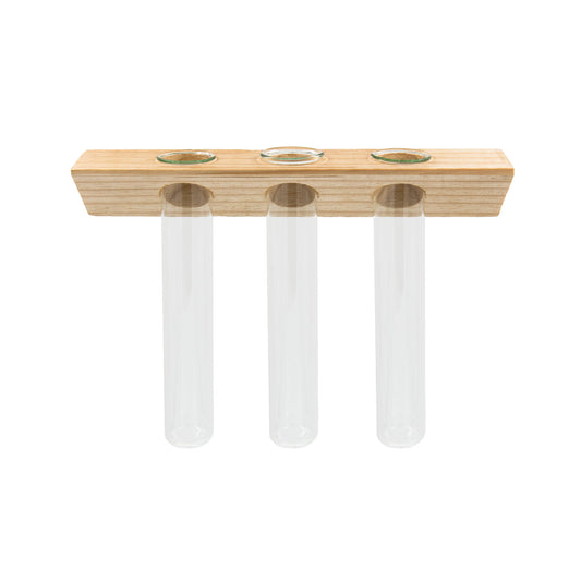 Modern 3-tube wall propagation planter with glass test tube vases perfect for small spaces and vertical gardening