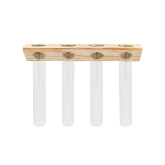 Modern 4-tube wall propagation planter with glass test tube vases perfect for small spaces and vertical gardening