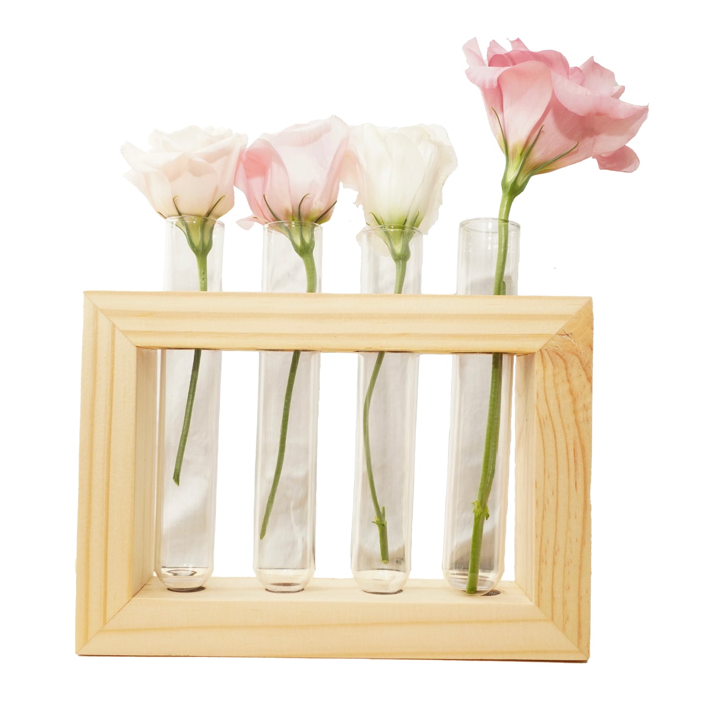 4-Tube Wooden Frame Propagation Station – Window Style Plant Holder