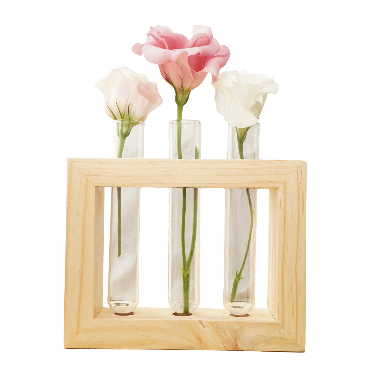 3-Tube Wooden Frame Propagation Station – Window Style Plant Holder